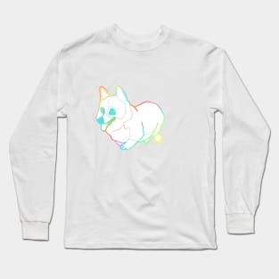 Holographic fat corgi magnet 2 Long Sleeve T-Shirt